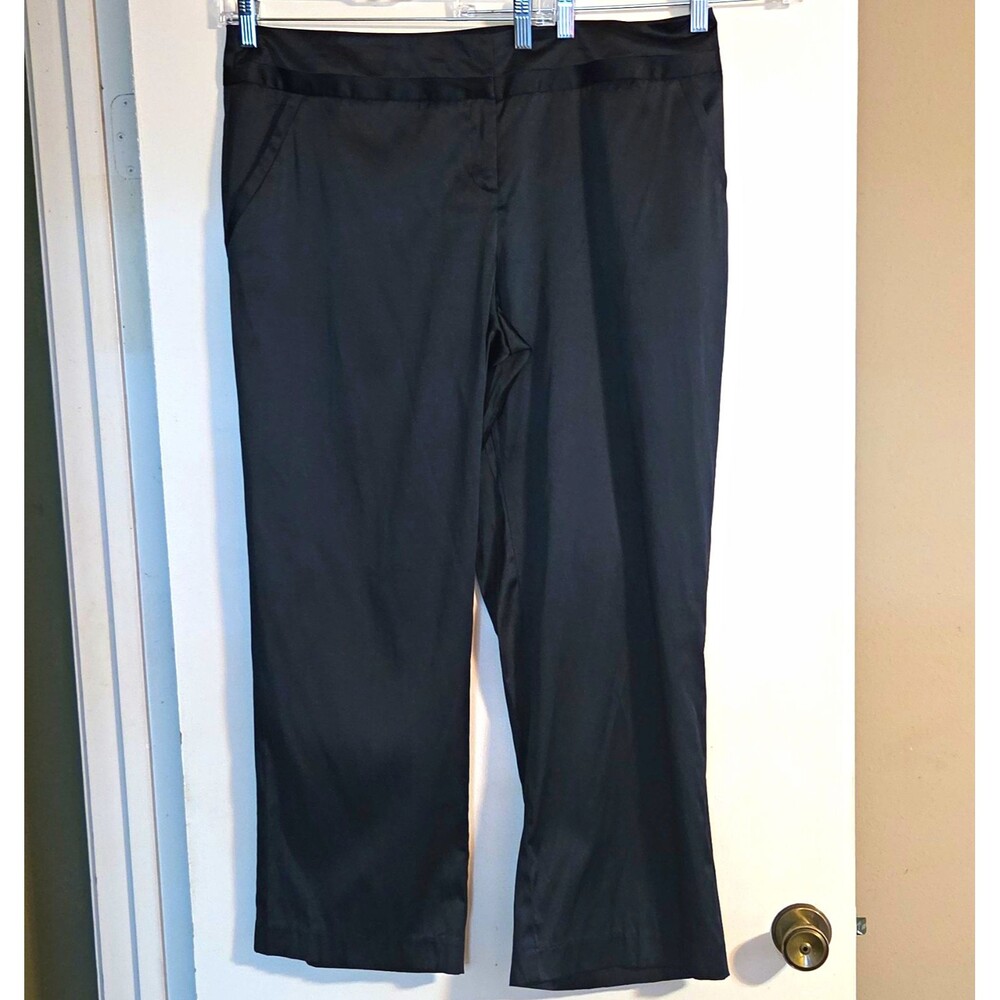 George Women’s Petites 18P Black Dress Pants Flat Front Straight Leg Stretch